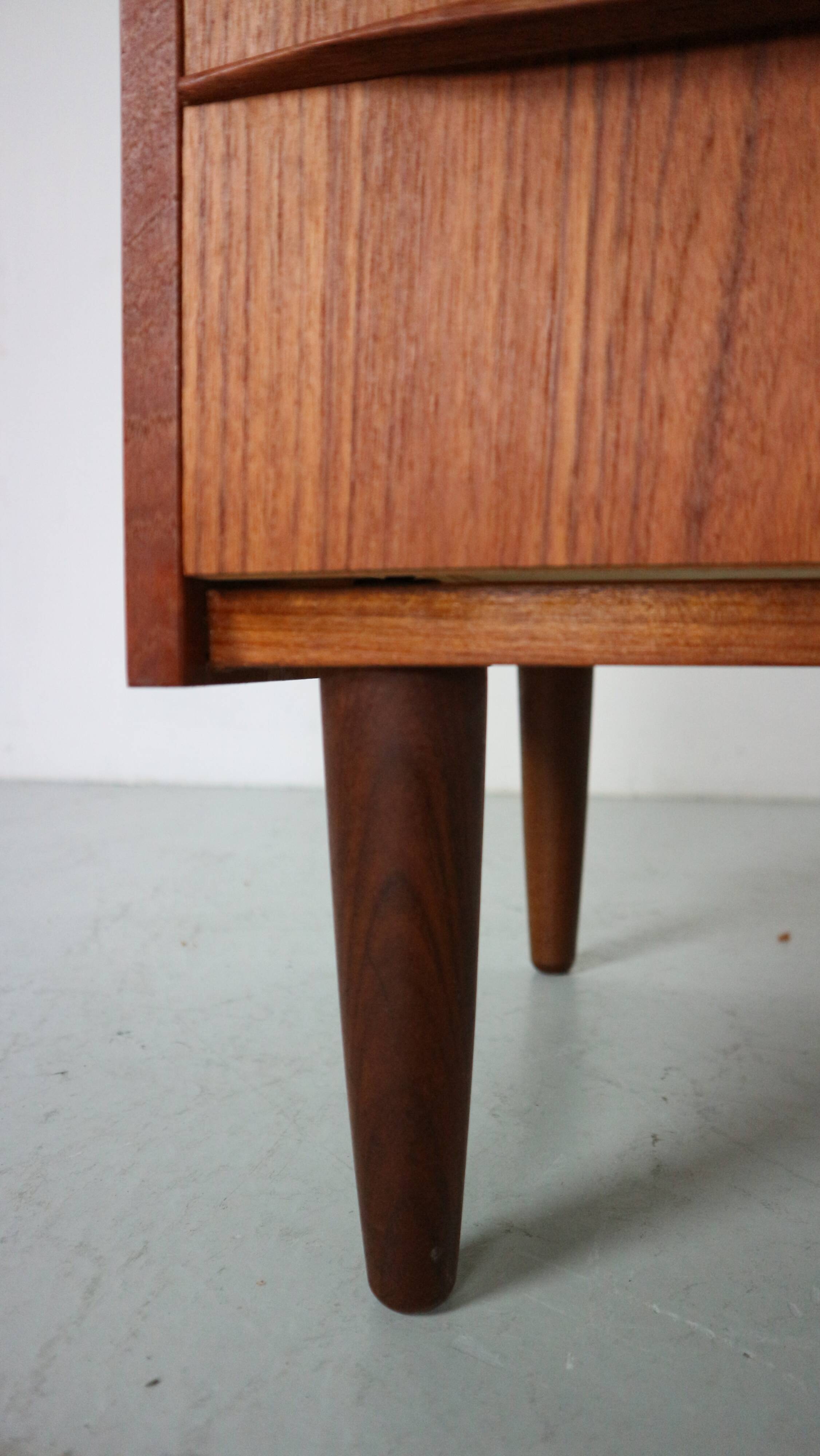Mid-Century Modern Danish Chest of Eight Drawers, Tallboy in Teak, Denmark, 1960
