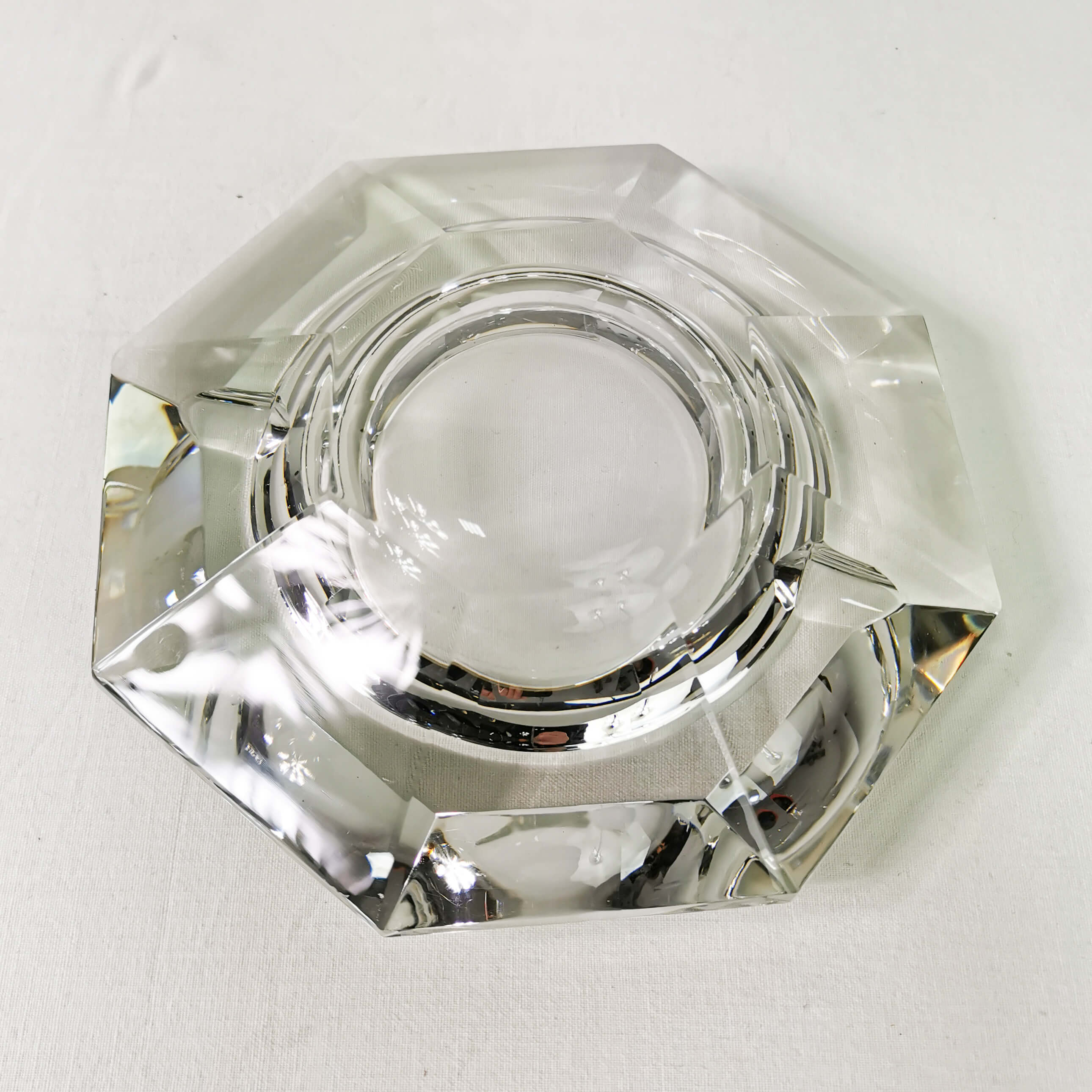 Crystal ashtray, Val Saint Lambert, Belgium, 1950s