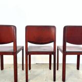 Lot de 4 chaises Matteo Grassi cuir rouge