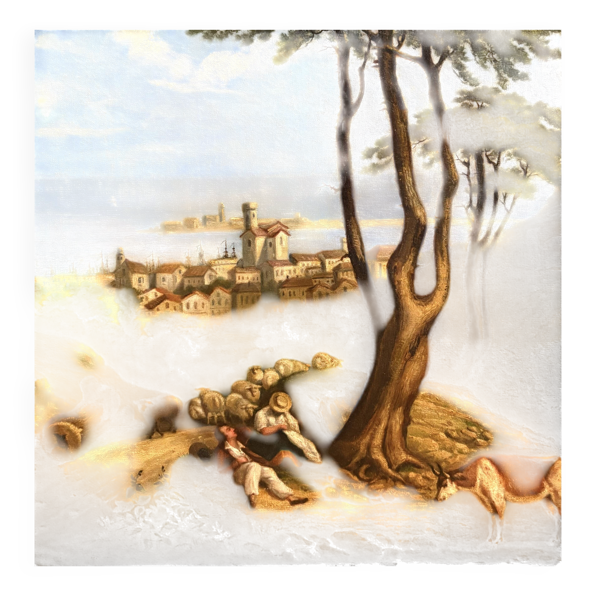 French School of the 19th century - Mediterranean Landscape, view of Sète