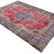One-of-a-kind turkish handwoven vintage rug - rustic vintage charm 322x 225