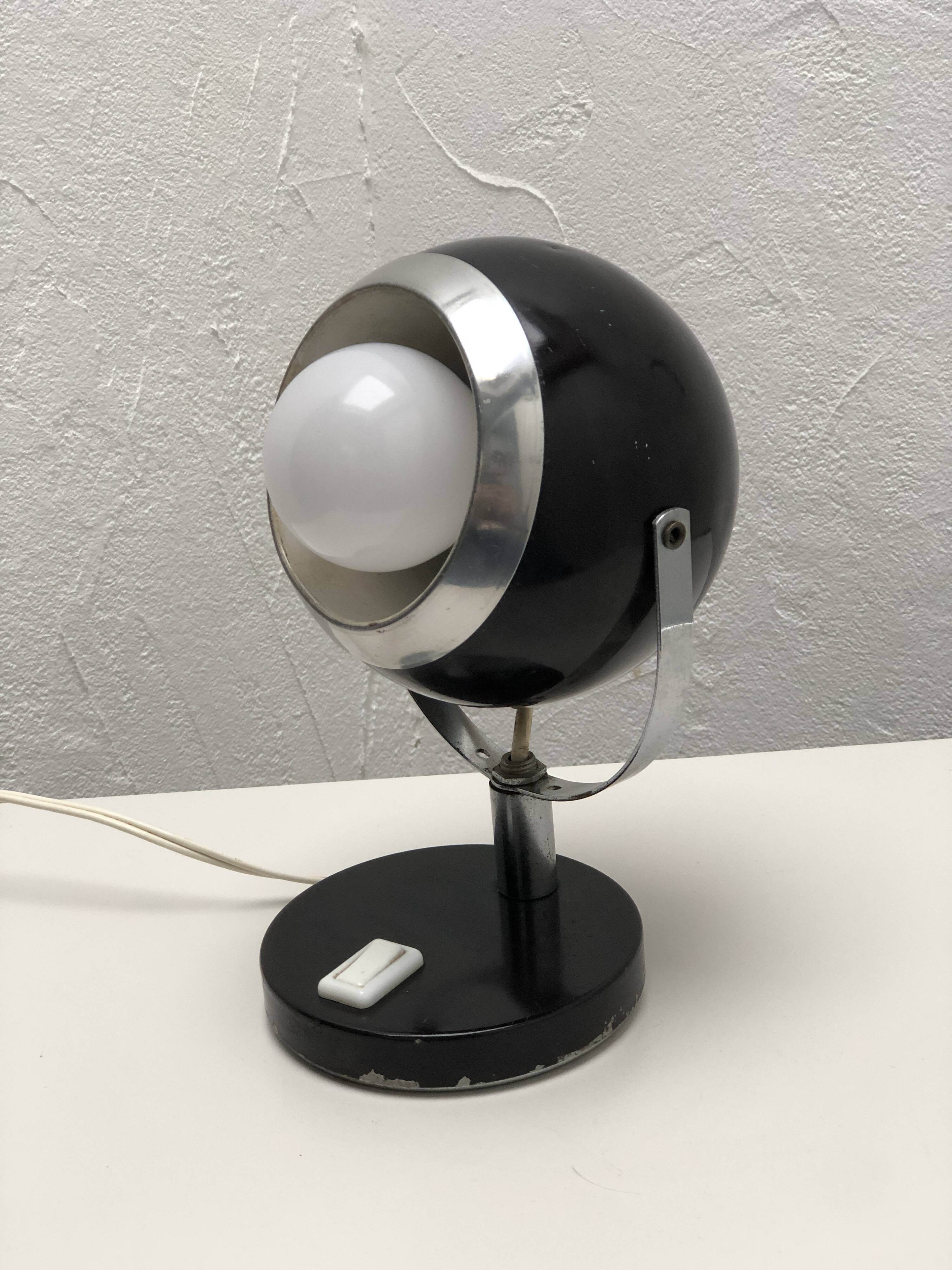 Black table eyeball lamp, 1960/1970