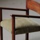 French modernist armchair in wood and green velvet, 1950s