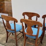 Set of 6 directoire style velvet chairs