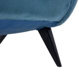 Blue velvet armchair, beech base. 1950s.