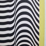 Screenprint signed after Maurice Tirmarche, Optical work of art "Op Art in yellow", 50 x 65 cm