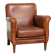 Sturdy vintage sheepskin armchair with a beautiful cognac colour