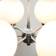 Lustre vintage en chrome et opaline, italie, 1970s