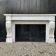 Charles x style fireplace in carrara marble, circa 1880