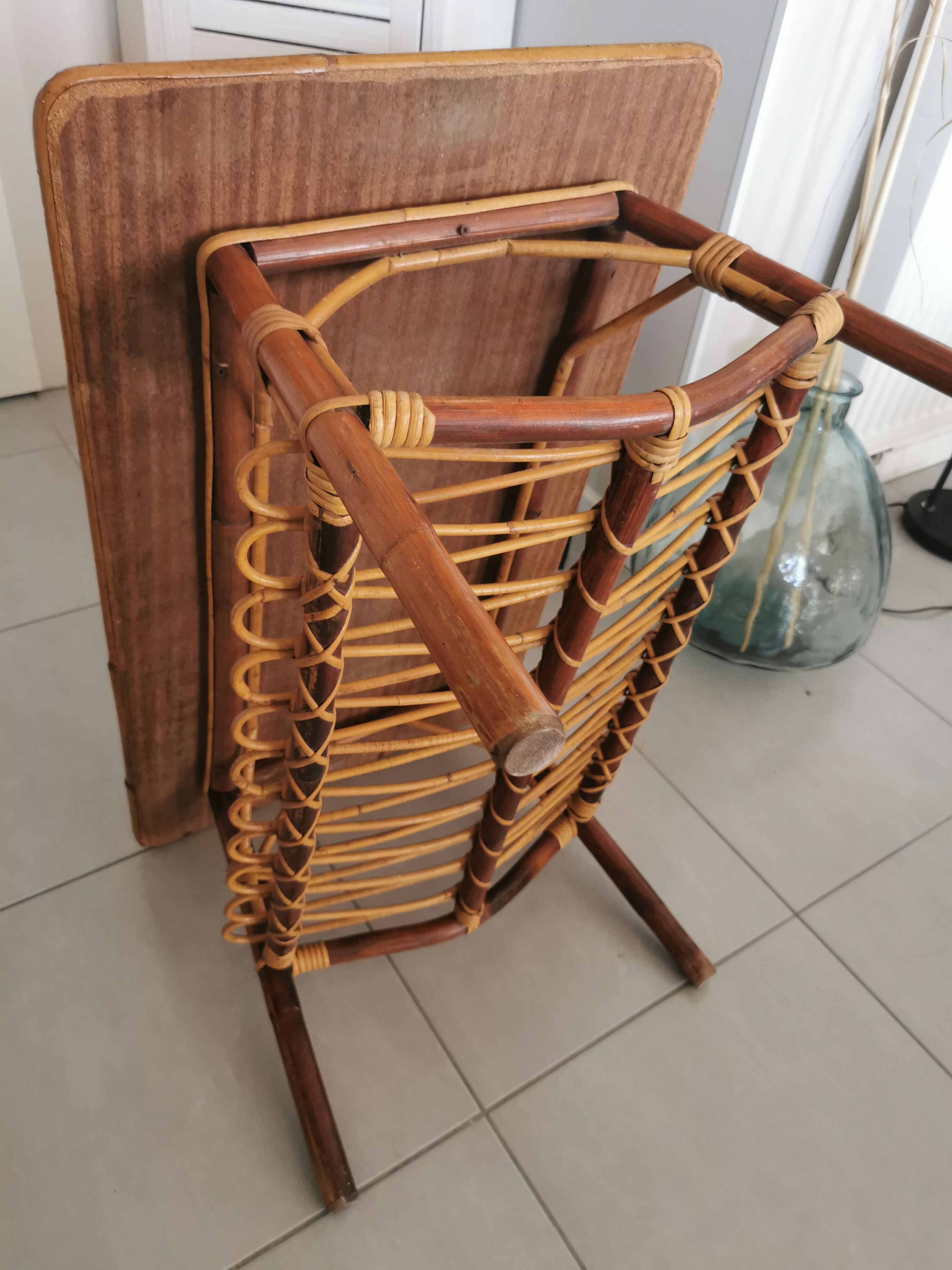 Vintage rattan coffee table