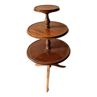 Pedestal table - Mute mahogany servant - With three trays resting on a tripod base - 1880