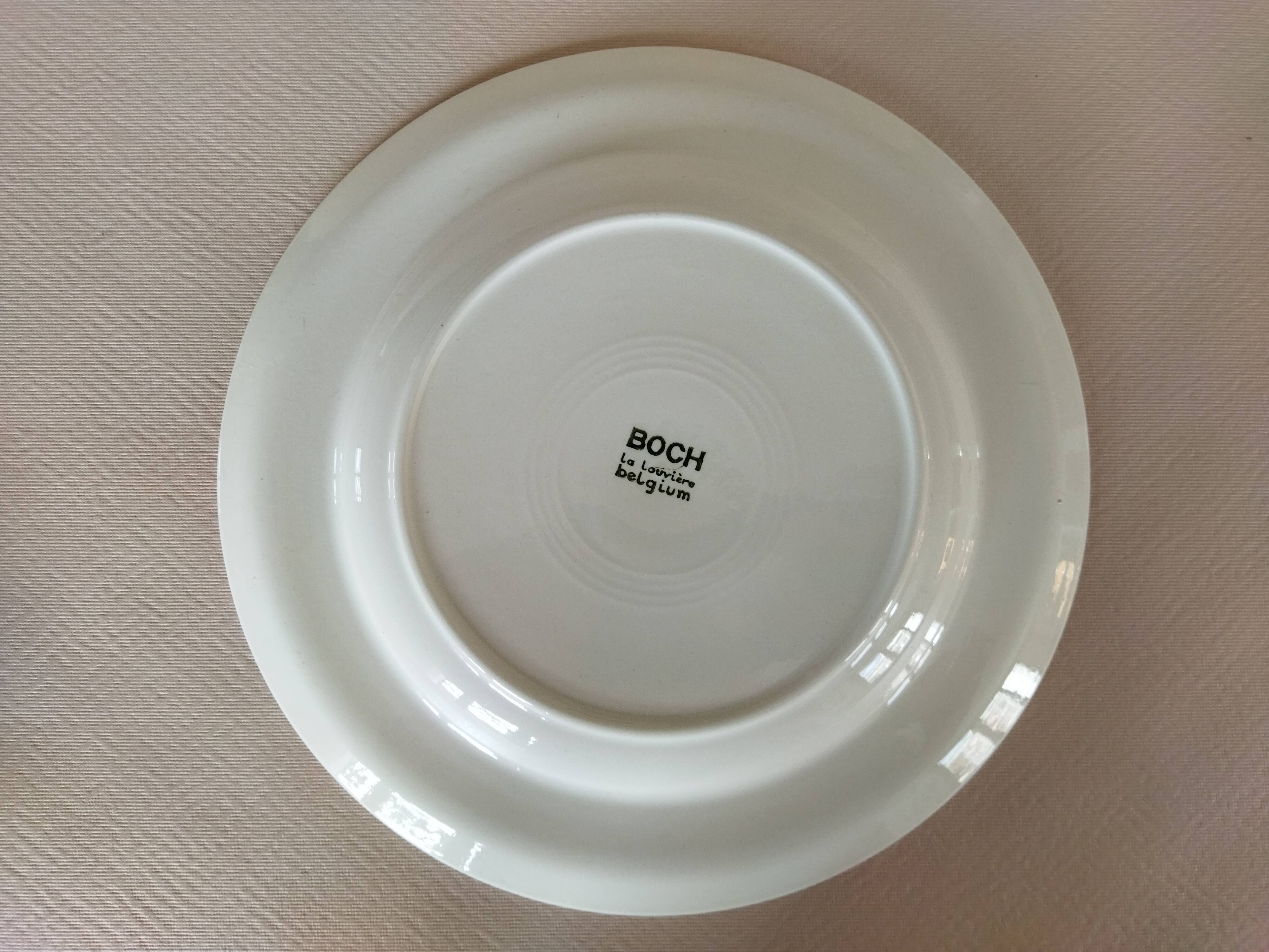 3 vintage flat plates Boch La Louvière
