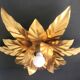 Italian gilded gold leaf Florentine ceiling lamp in Hans Kögl style