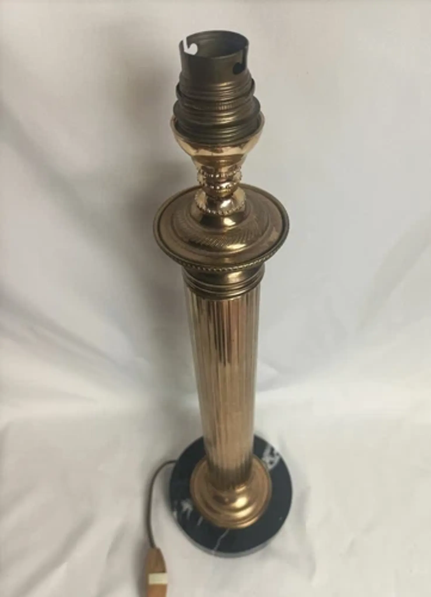 Lamp base in brass and marble - 1970s/1980s