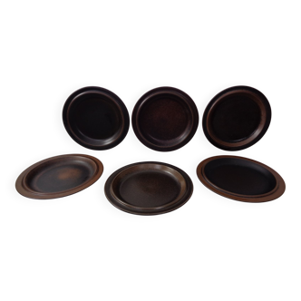 Large Russian Plates by Ulla Procope for Arabia, Set of 6, Finland, 1960s, Set of 6