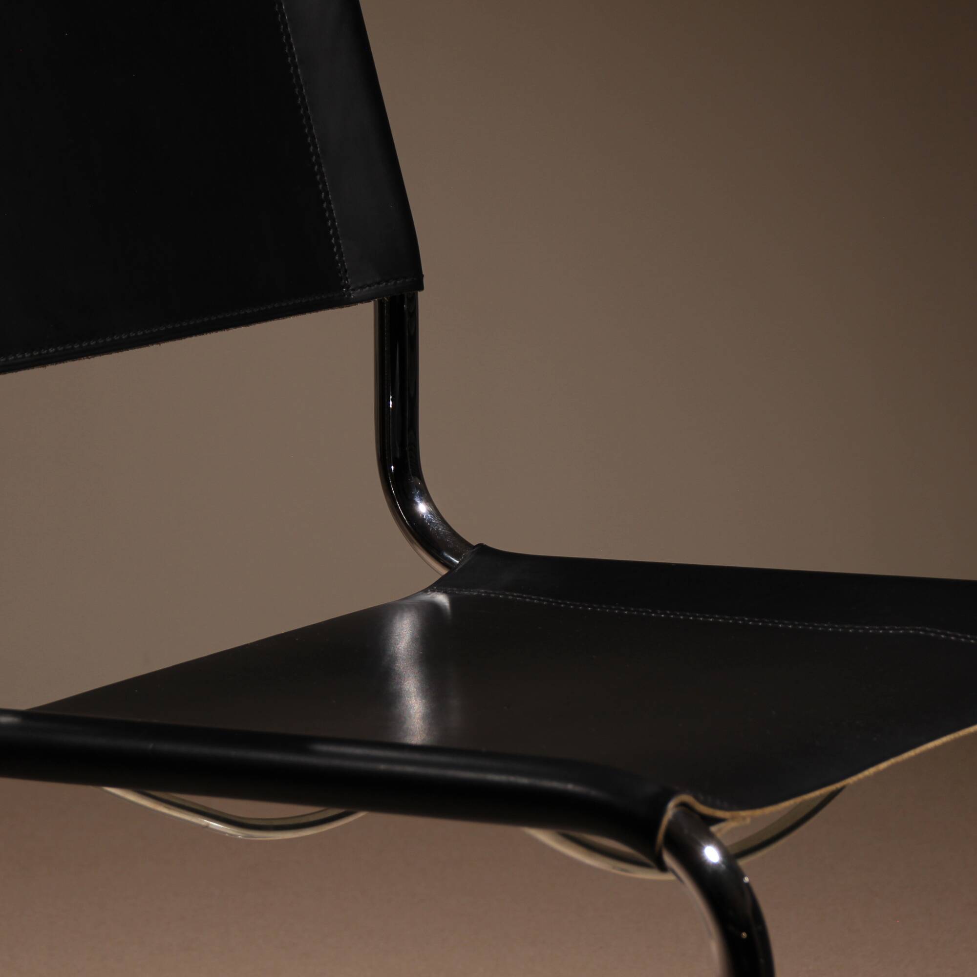 Cantilever Chair ‚S33‘ in Black Leather by Mart Stam for Thonet | Germany