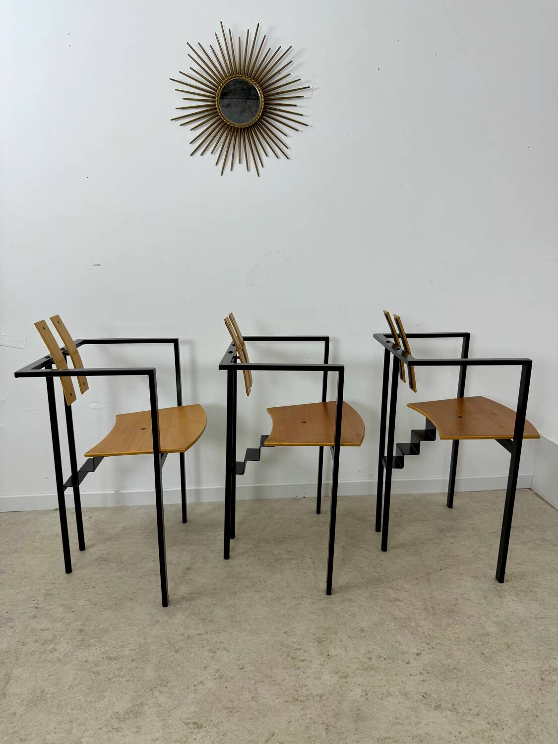 3 old Karl Friedrich Forster raw design chairs model Trix KFF postmodern 70s/80s