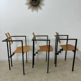 3 old Karl Friedrich Forster raw design chairs model Trix KFF postmodern 70s/80s