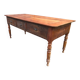 Antique Louis Philippe table in solid cherry and oak with 3 drawers