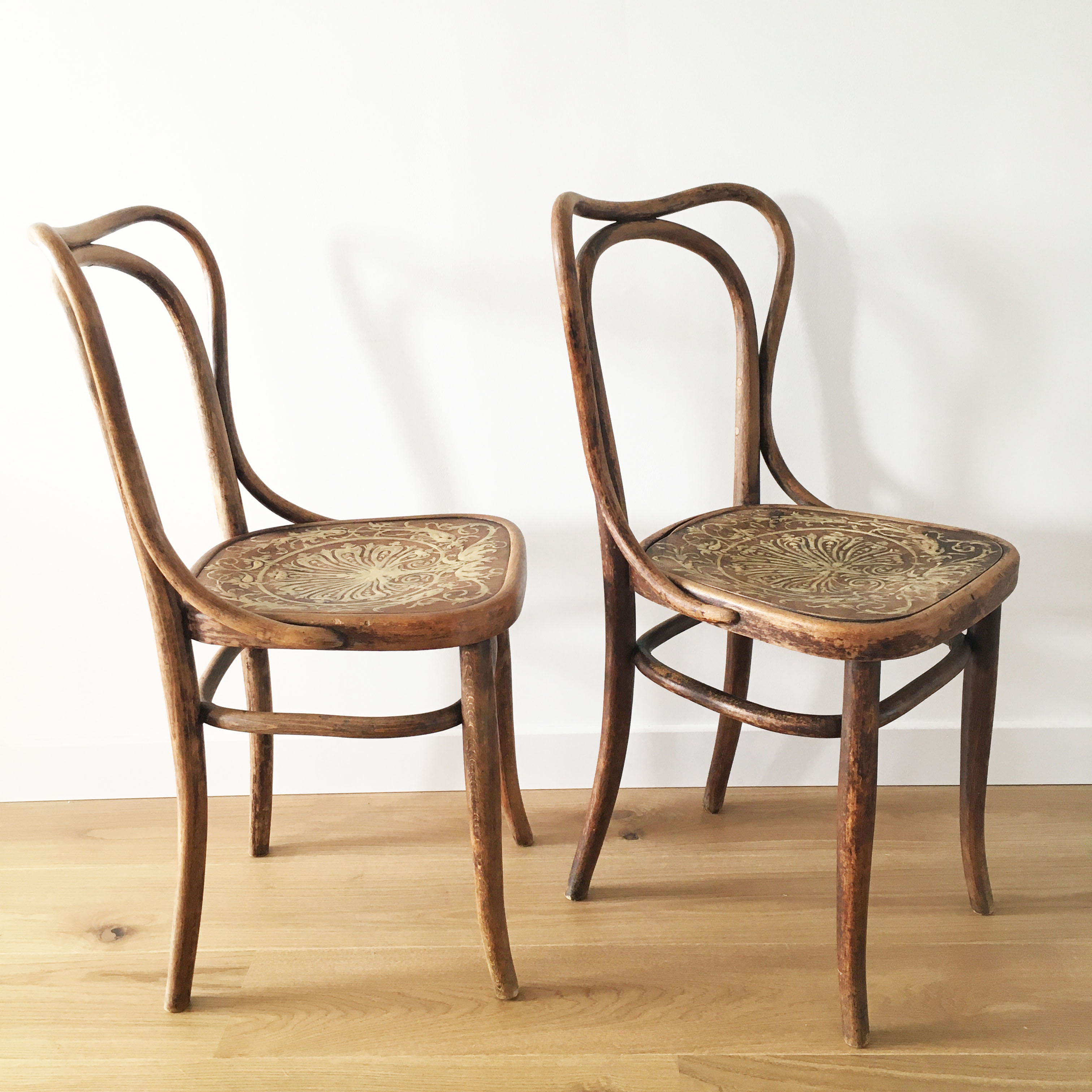3 bistro chairs J&J Kohn, 1900