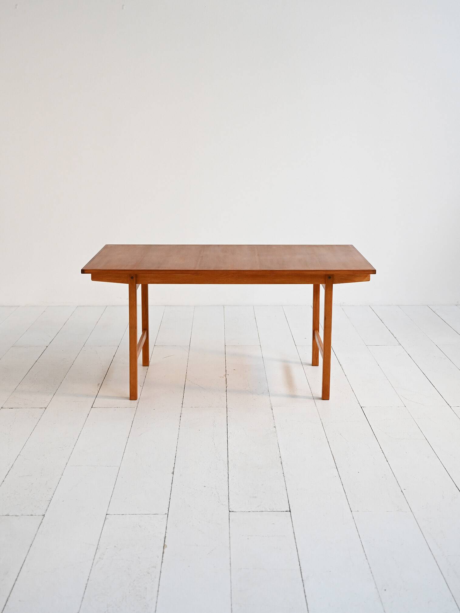 Scandinavian extendable teak and oak dining table 1960s
