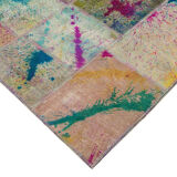 Handmade Oriental Contemporary 200 cm x 298 cm Multicolor Patchwork Carpet