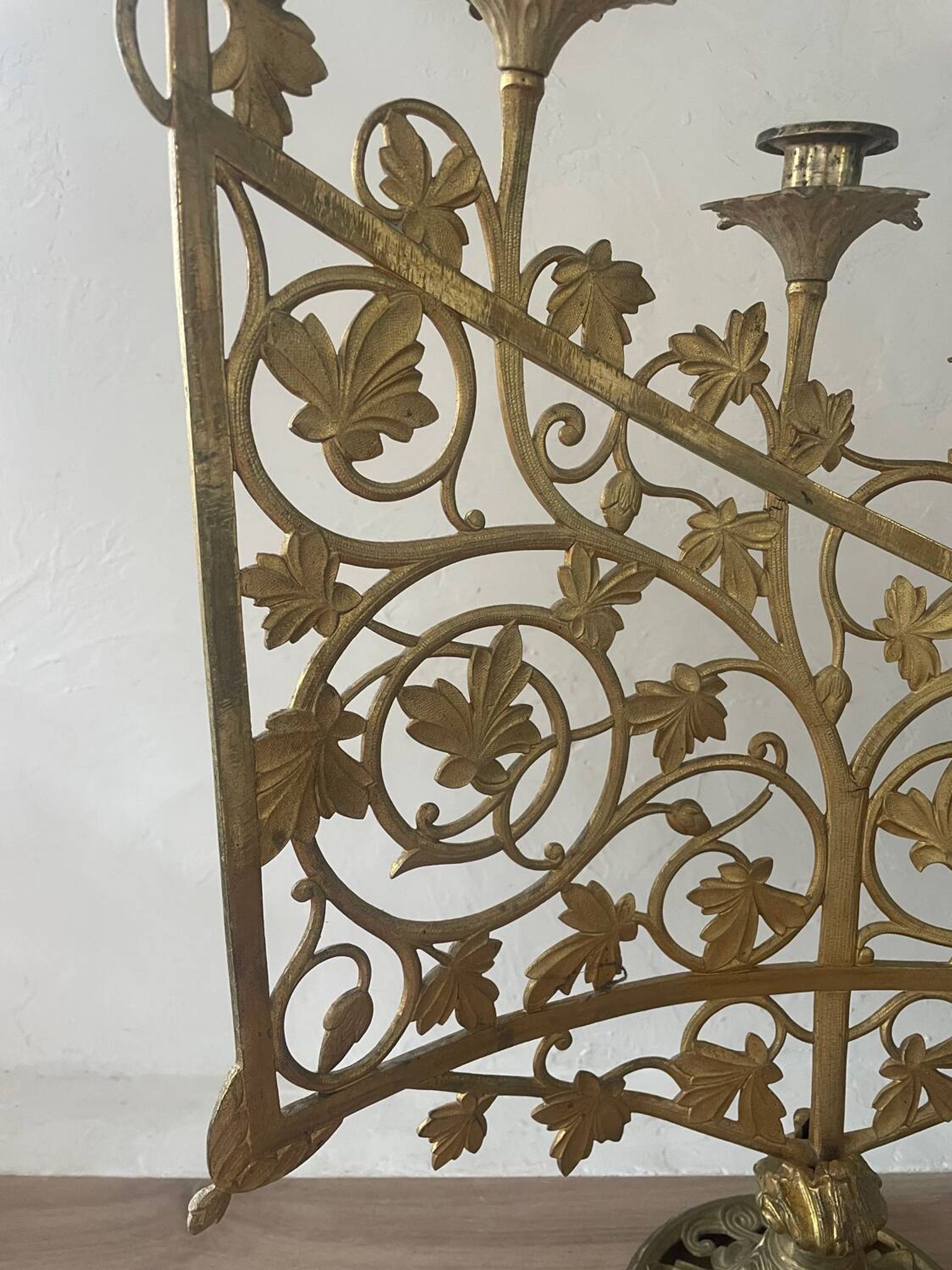 Chandelier en bronze doré, fin XIXème