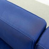 Cassina LC2 3seat Sofa by Charlotte Perriand, Le Corbusier and Pierre Jeanneret in blue fabrics