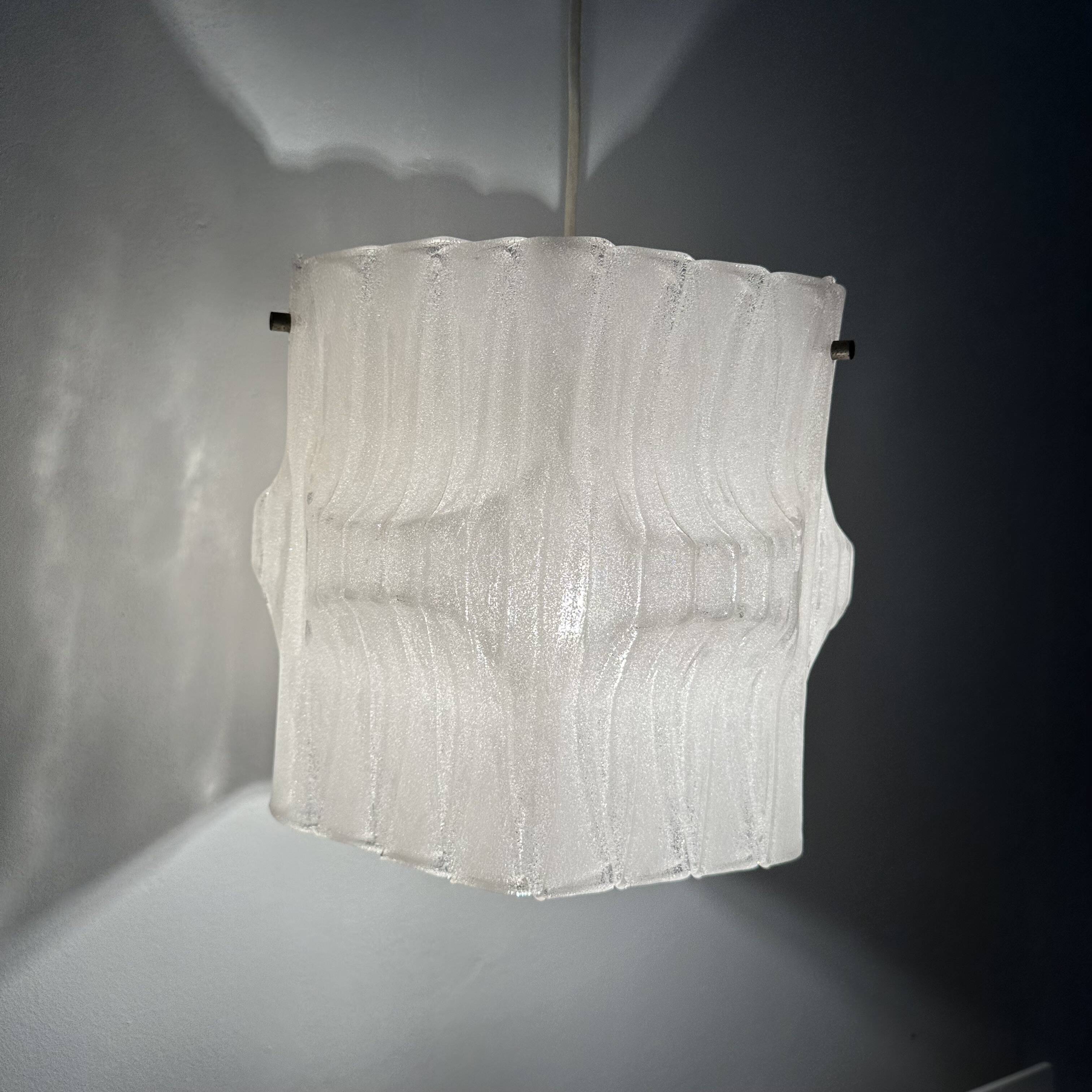 Mid-Century ice lucite pendant lamp , 1970s