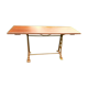 Bistro table, art deco cast iron feet, wood tray