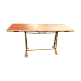 Table de bistrot, pieds fonte art deco, plateau bois