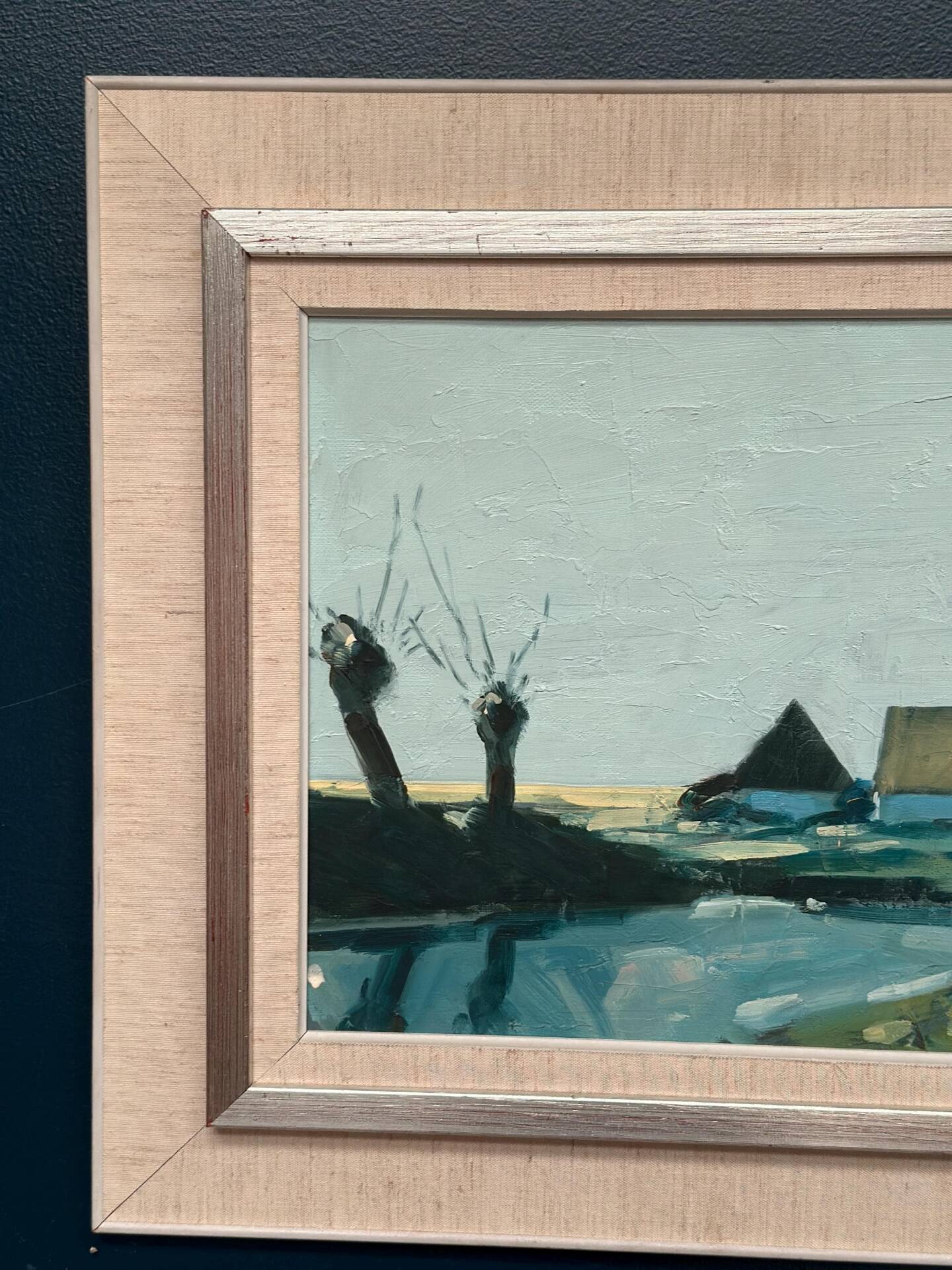 Swedish Oil on Canvas – “Farm by the Lake” by Bengt Hillgrund