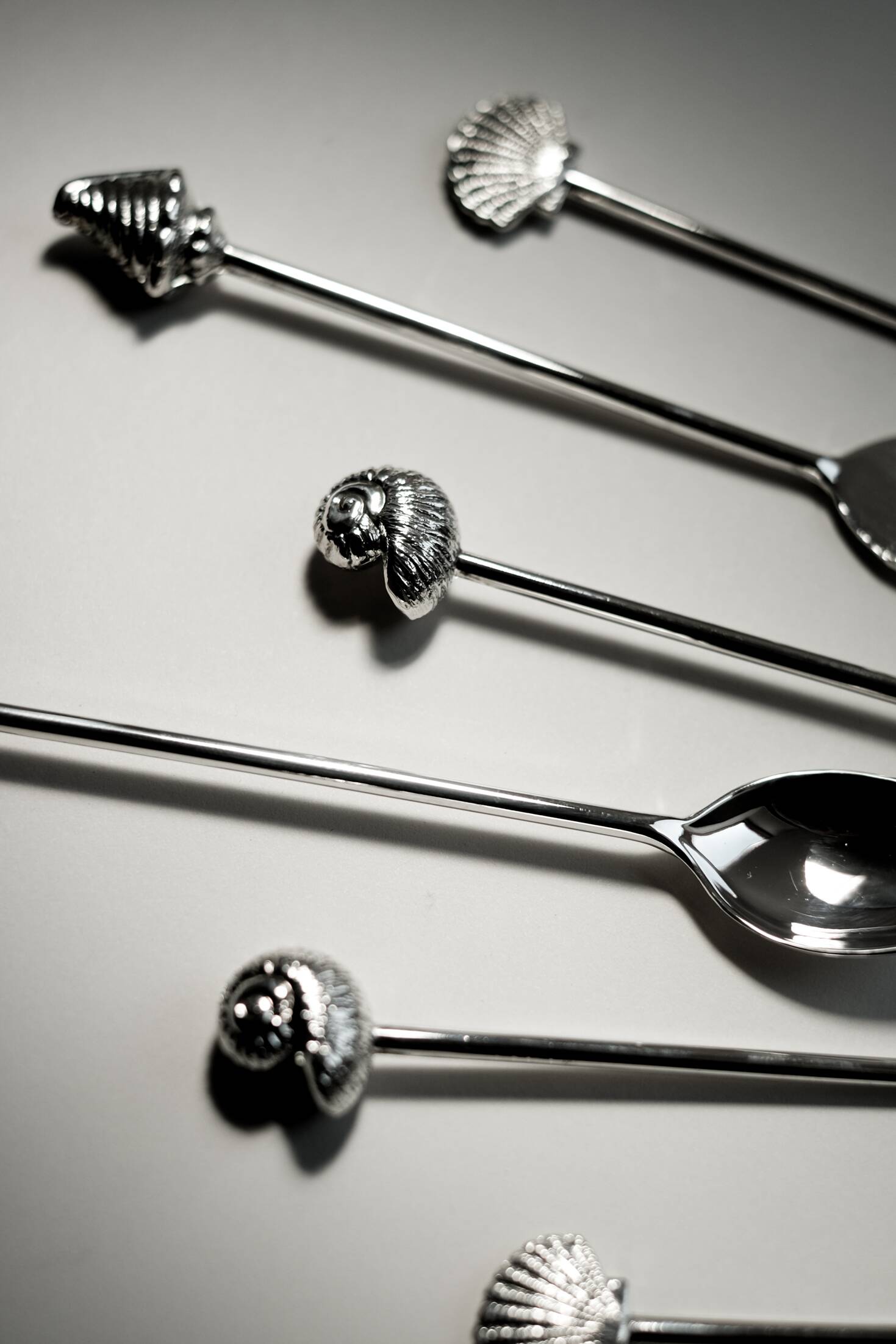 Silver-plated seashell cutlery set