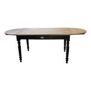 Table de ferme en pin - allonges