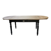 Oval pine farm table with 2m extensions