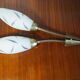 Pair of double opaline and brass wall lights from the 1960s-1970s.