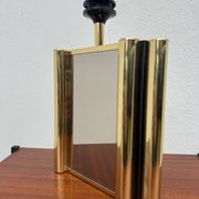 Lampe miroir fumé laiton années 70