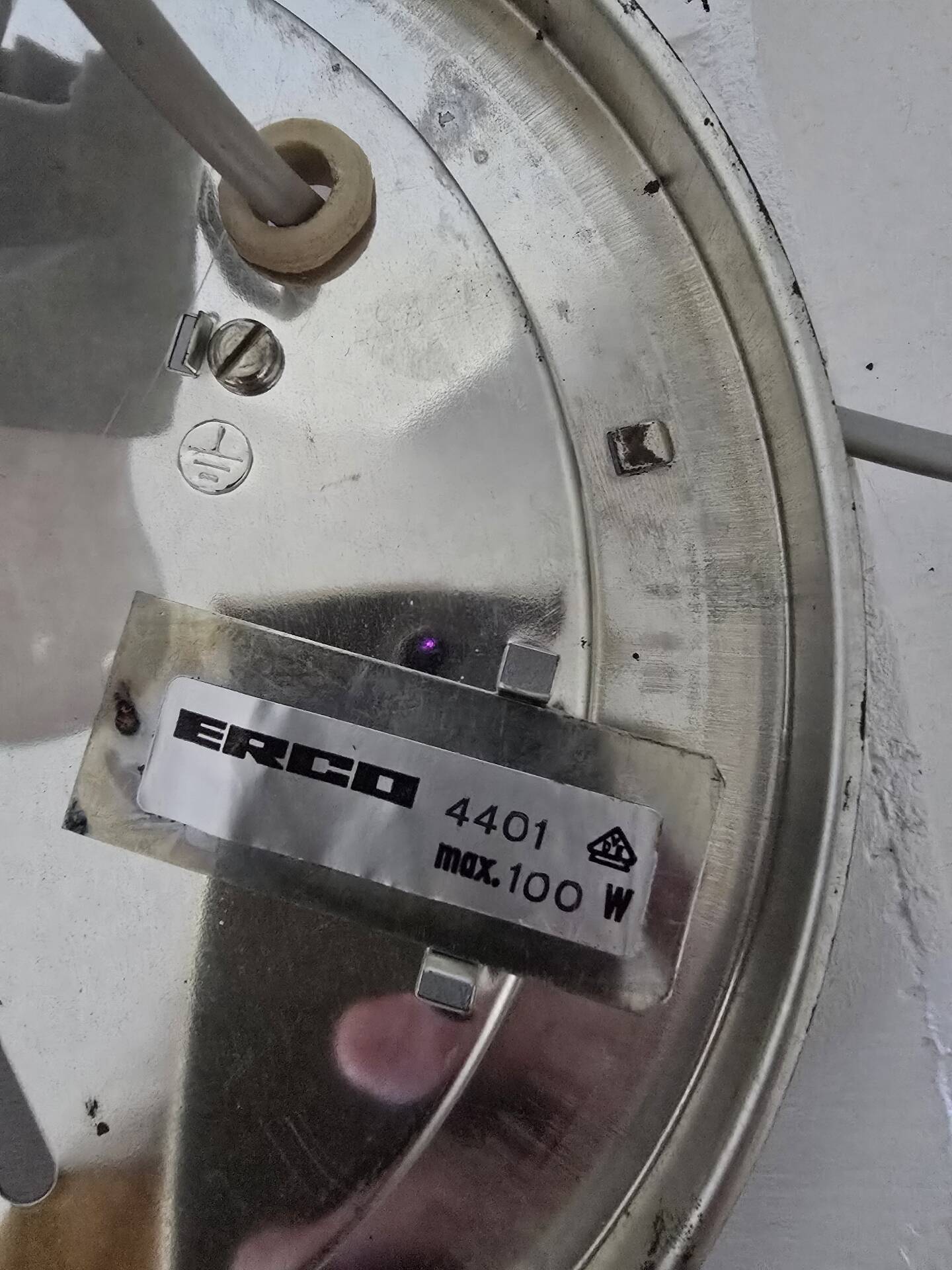 New Erco ceiling light, porcelain socket, instructions included.