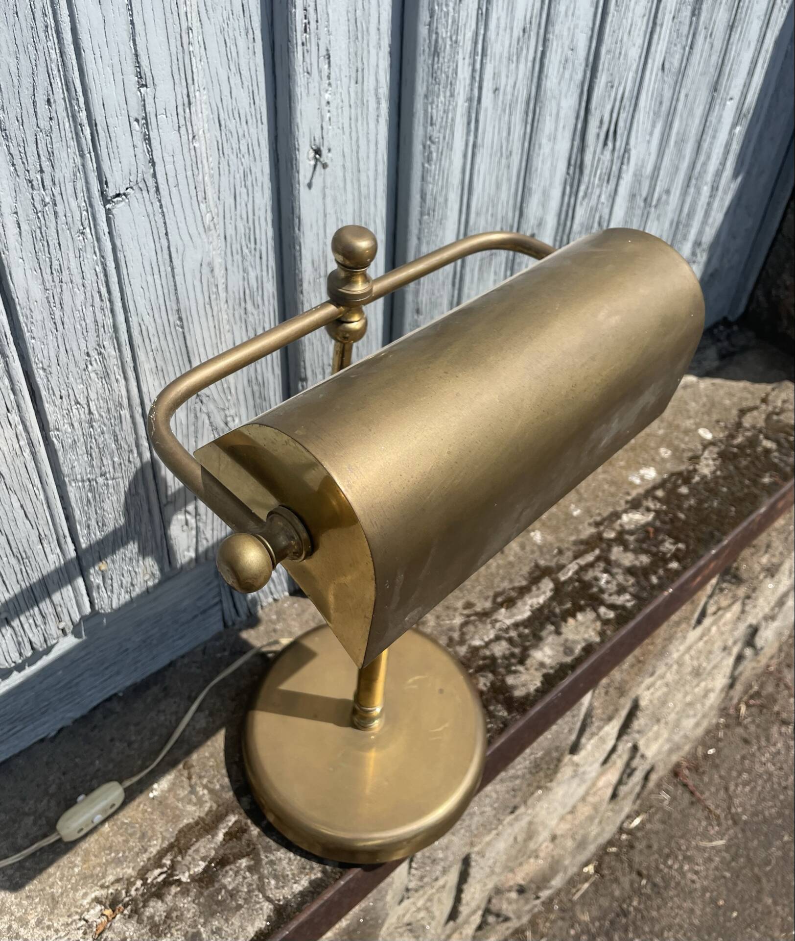 Portuguese Brass Bankers Table Lamp