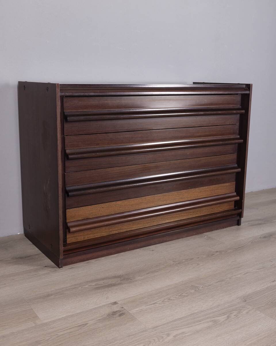 Vintage 1960s wooden chest of drawers with italian design