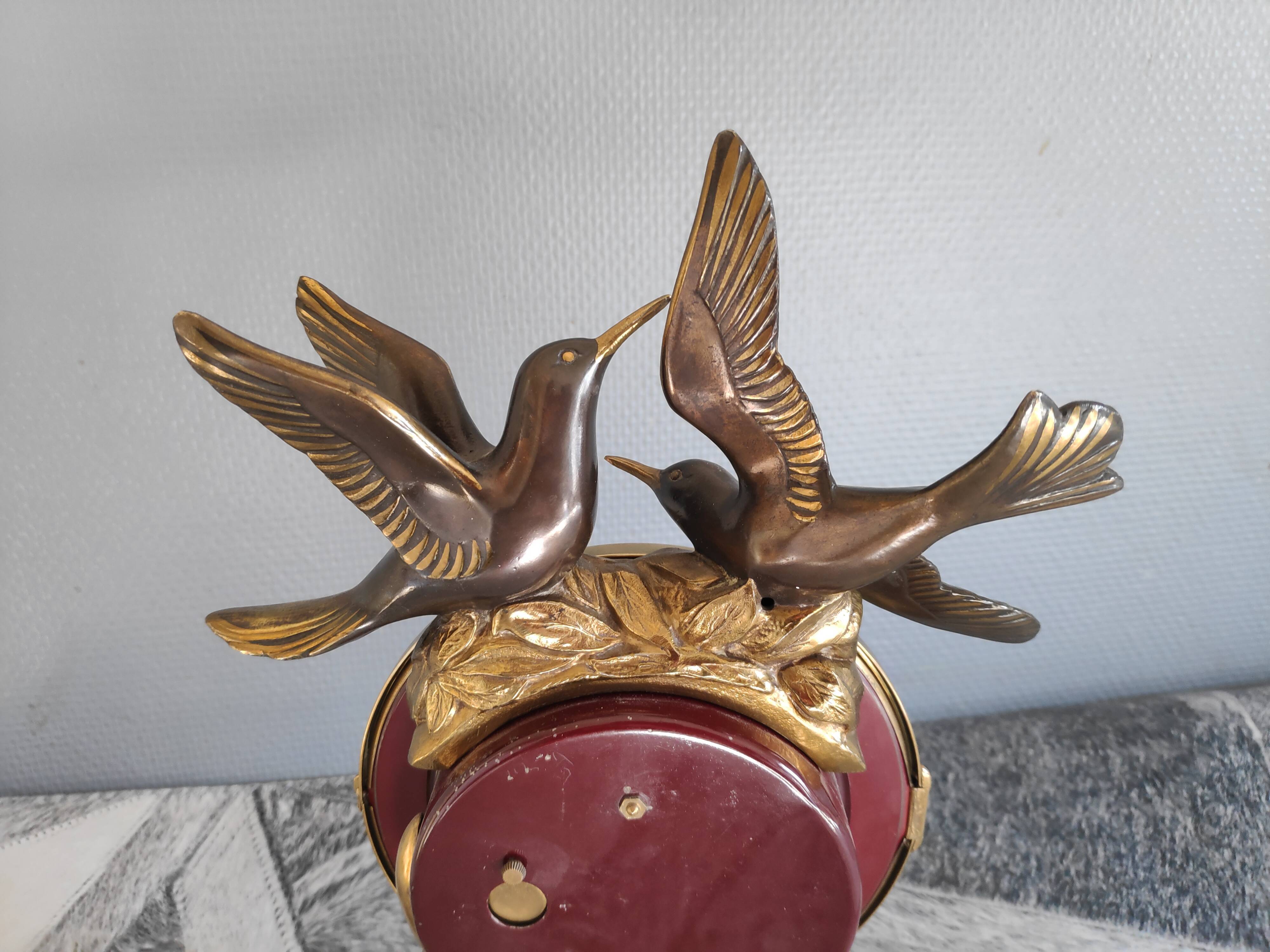 Silvoz Art Deco fireplace pendulum, veined marble base