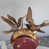 Silvoz Art Deco fireplace pendulum, veined marble base