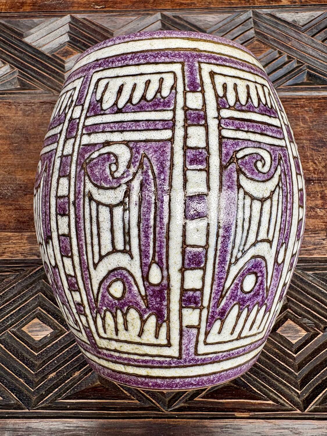 Italian ceramic vase – geometric decoration 1960s/70s