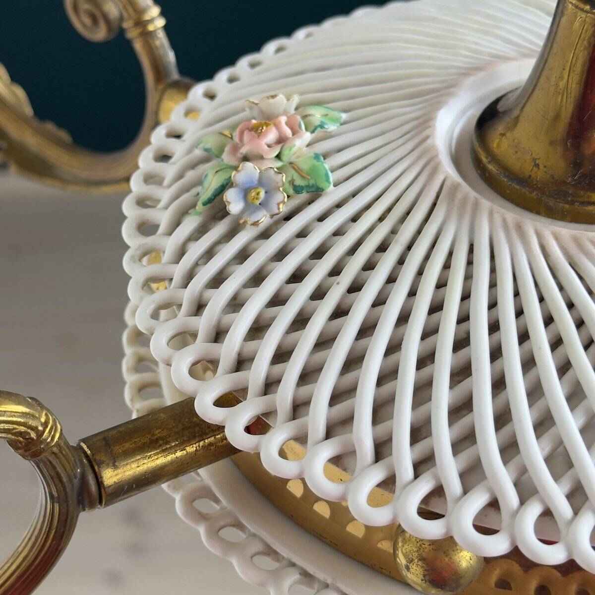 Capodimonte Art Nouveau Vintage Chandelier, 1930s