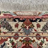 Tapis persan tabriz en laine et soie fait sur soie 70 raj