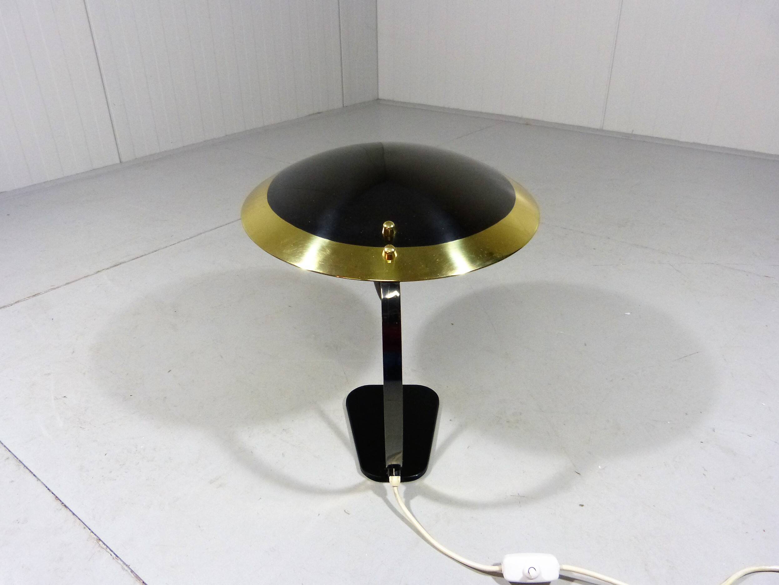 Rare desk lamp in brass & glass 1950’s