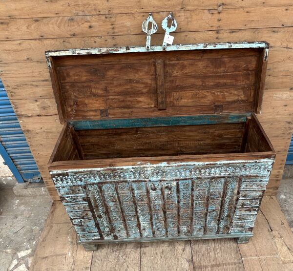 console - coffre de mariage en teck birman