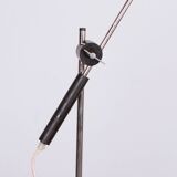 Large tilting floor lamp in steel and teak by Georges Frydman 1960.