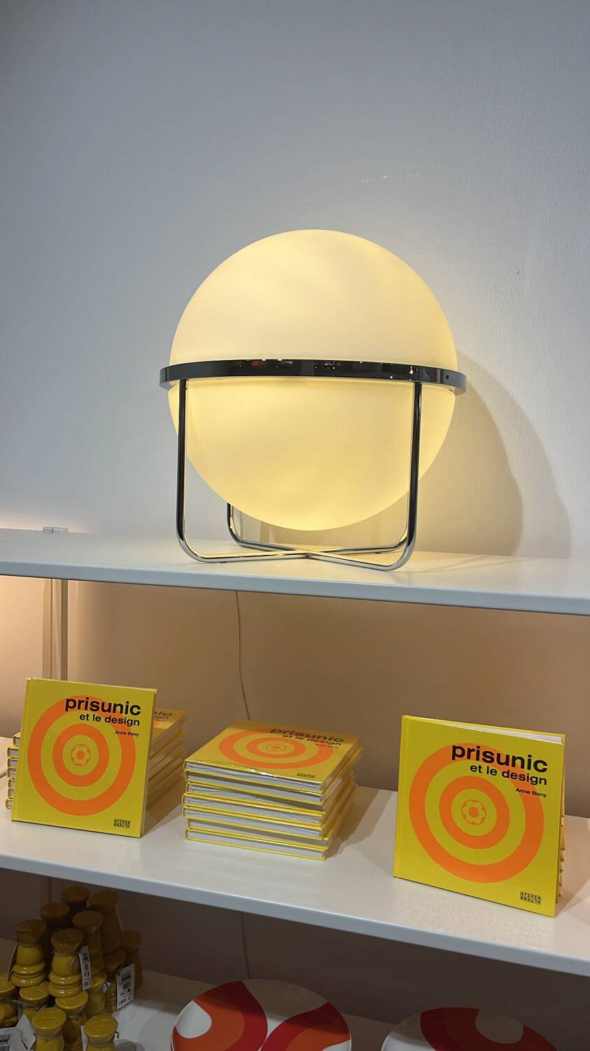 Garrault Delord Prisunic Monoprix design lamp limited edition 210 copies signed vintage Space Age opaline
