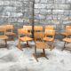 Series of 10 casala children's chairs in vintage light wood